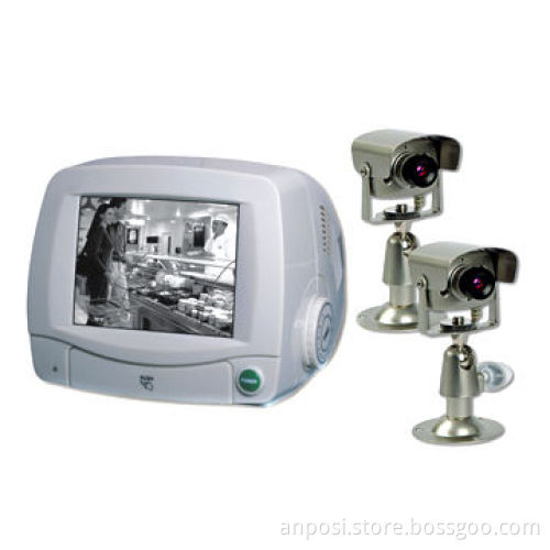 5.5-inch B/W Wired Monitor and Camera Kit, 2CH Video/Audio Input